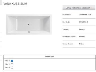 Vana Santech Kube SLIM 160x70