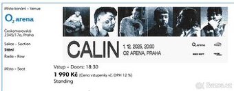 Prodám dva lístky na Calina do O2