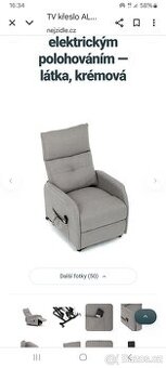 Elektrické relaxační křeslo.