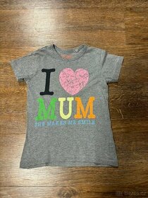 Chlapecké šedé triko s krátkým rukávem I Love Mum, Next, 110