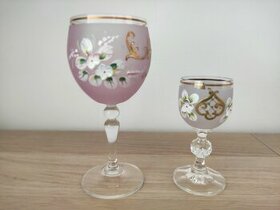 Malované skleničky růžové 2ks