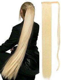 Blond vlasy k prodloužení do culíku 62cm - 1
