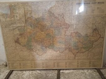 mapa Protektorátu Čechy a Morava