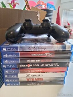 PlayStation 4 hry + ovladač dualshock 4