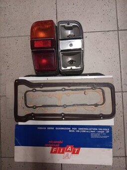 Fiat 128 náhradní díly, těsnění, světla, gumy na pedály atd.