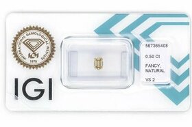 Diamant - Natural Fancy Light Brownish Yellow - 0,50ct - VS2