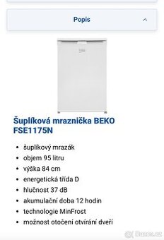 Mrazák šuplíkový Beko FSE1175N