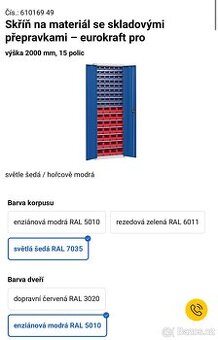 Skříň na materiál ( 82 přepravek )