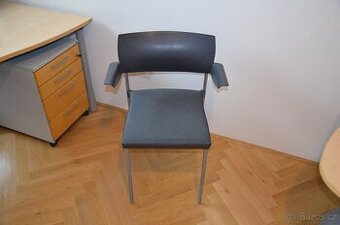 PRODÁM ŽIDLE KONFERNEČNÍ, šedo-modrá, designová