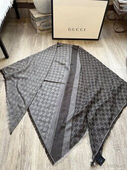Gucci Scarf GG velký monogram šedý pléd