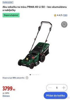 Aku sekačku Parkside PRMA 40-Li D2