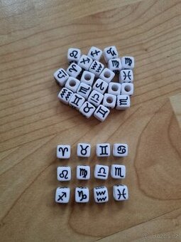 Plastové korálky - znamení zvěrokruhu - 36 ks