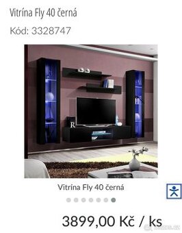 Vitrína podsvícená, závěsná