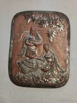 Indický plastický kovový obraz