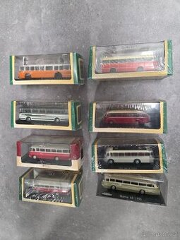 Modely autíček, nákladních aut, autobusů, motorek