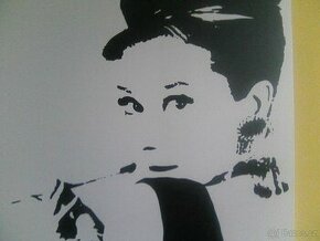 Design dekorativní obraz, Audrey Hepburn, rozměr: 900x900