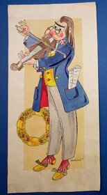 Kubát Otto / Karikatura houslisty