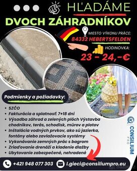 Hľadáme dvoch záhradníkov.