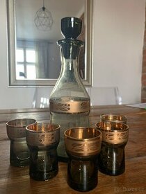 Vintage sada karafa a 5 panáky