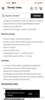 Ergobaby nosítko od 3.2kg - 15kg
