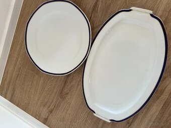 Porcelánové servírovací mísy a talíř – značka Hájek