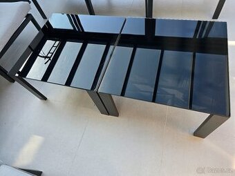 Konferenční, zahradní stolek 70x70x40 černý 2x