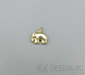 Zlatý přívěsek slon 1,00g, 14 kt, 585/1000