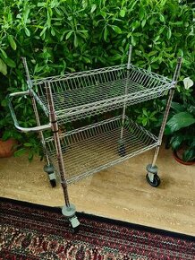 Pojízdný drátěný stolový vozík 2 koše dxšxv 760x460x1025 mm