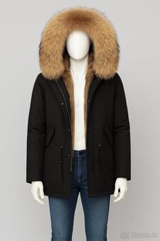 Zimní parka  pravá liščí kožešina + mýval uvnitř
