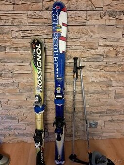 Dětské lyže  a lyžáky vel. 110  a vel. 130 a dětska přilba