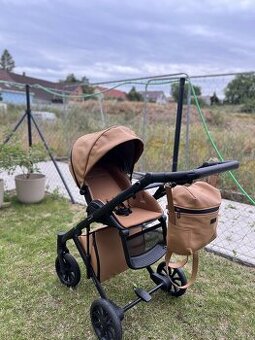 Stylový kočárek Anex e/type Caramel 2v1 + Cybex sedačka