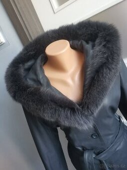 Kara nová kožená bunda sako s kožešinou