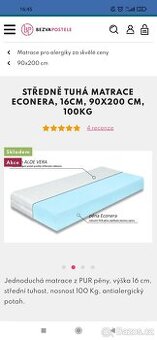 Matrace 200x90, antialergická