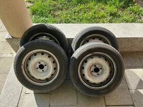 Plechové disky 4x100 ET 43 s letními pneu 185/65R15 88T - 1