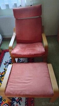Křeslo IKEA Poang i s podnožkou