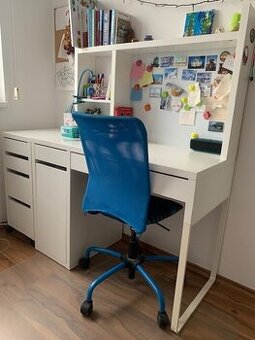 Psací stůl a otočná žídle - vhodné pro dítě od 1.třídy ZŠ