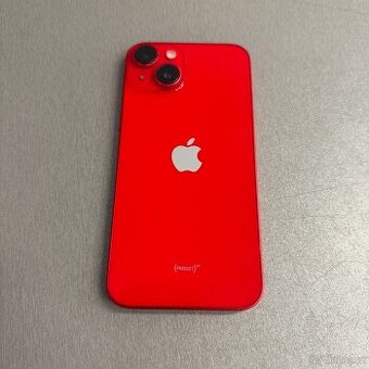 iPhone 14 128GB červený, pěkný stav, 12 měsíců záruka