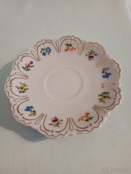 Podšálek růžový porcelán, H&C, do sbírky