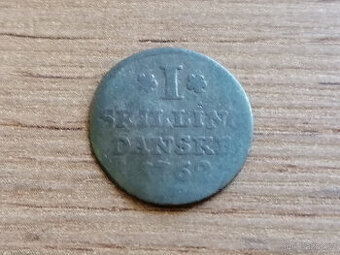 1 Skilling Danske 1762 Dánské království Dánsko Skandinávie
