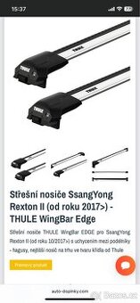 Střešní nosiče SsangYong/KGM Rexton od r. 2017
