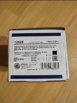Sada zadních brzdových destiček OPTIMAL 12629