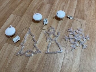 Sada 3 LED vánočních ozdob – funkční, na baterie
