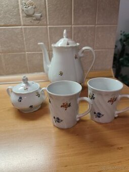 Čajová - kávová souprava, český porcelán, Dubí