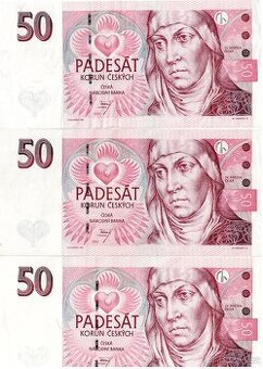 Papírové bankovky - 50Kč UNC