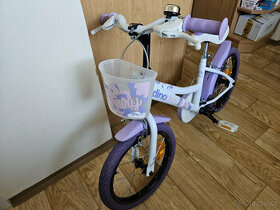 16“ dětské kolo Dino Bikes s košíkem a nosičem pro panenku
