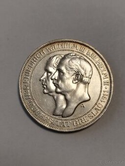 Stříbrná 3marka Wilhelm2 Wilhelm3 1911 - 1