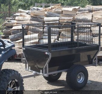 Vozík za čtyřkolku kovový, plechový SHARK WOOD 550