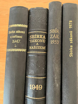 4x Sbírka zákonů (r. 1947, 1949, 1953 a 1978)