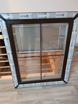 Plastová okna 90x120 (93x115) tmavý dub