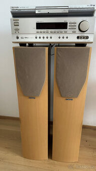 ONKYO receiver TX-SR501E stříbrná, DVD-S47, repro MissionM73